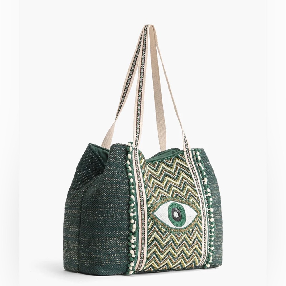 Evil Eye Hand-beaded Tote Bag - Picture 3 of 5